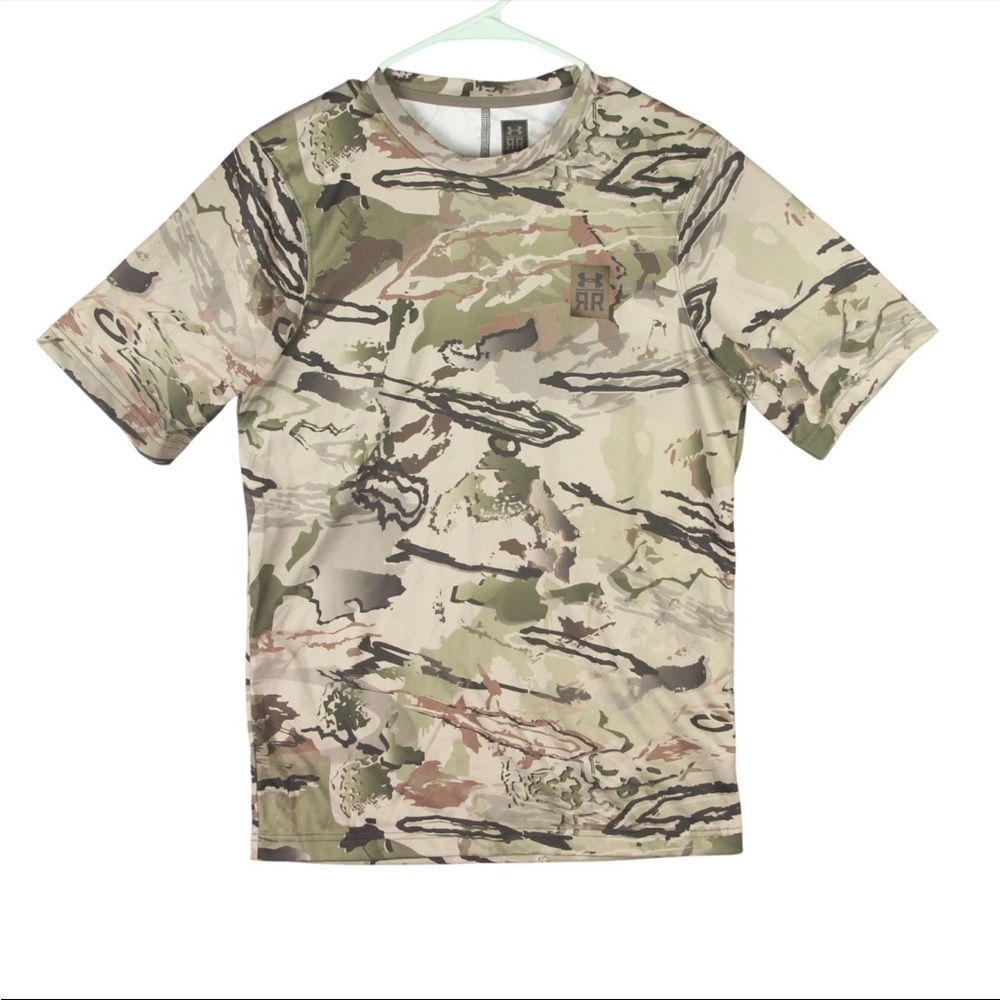 Under Armour Camo Ridge Reaper RR Short Sleeve T Shirt Mens Small Hunting Outdoo